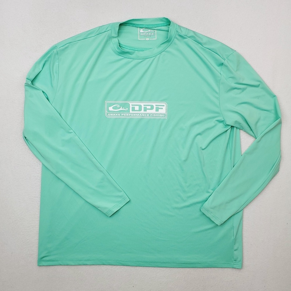 Drake Shirt Mens Extra Large Mint Green DPF Performance Fishing‎ Long Sleeve